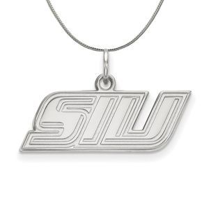Sterling Silver Southern Illinois U. XS (Tiny) 'SIU' Necklace, 20 Inch